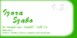 izora szabo business card